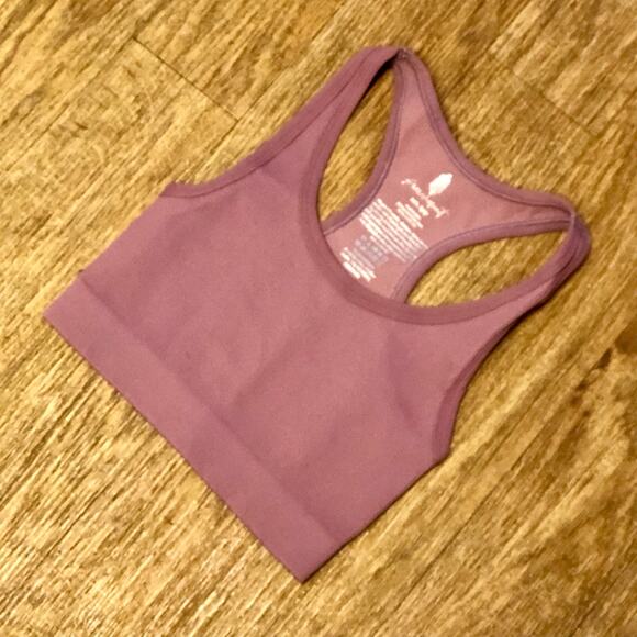 NWOT Free People Movement Mauve Ribbed Crop Tank Top Size XS/S - Picture 2 of 8